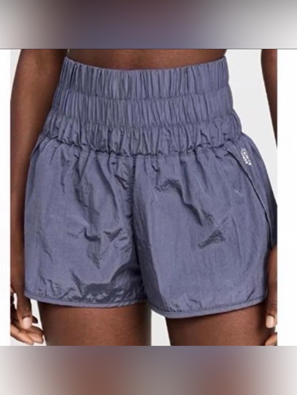 Free People Movement The Way Home Shorts Purple High Rise Smocked Waist XL